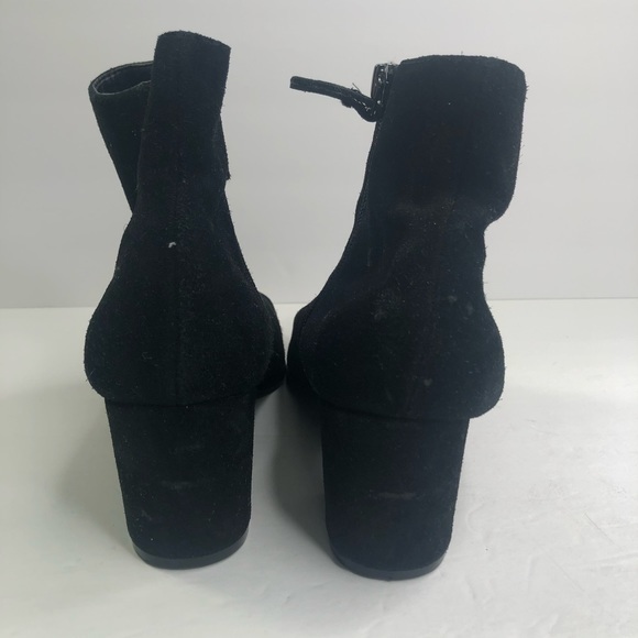 Franco Sarto Ankle Suede Black Block Boots #9 - Picture 7 of 9